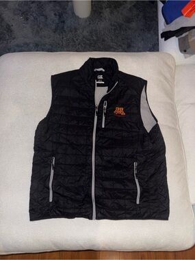Cutter & Buck Black Quilted Vest with Maroon & Gold Minnesota Logo